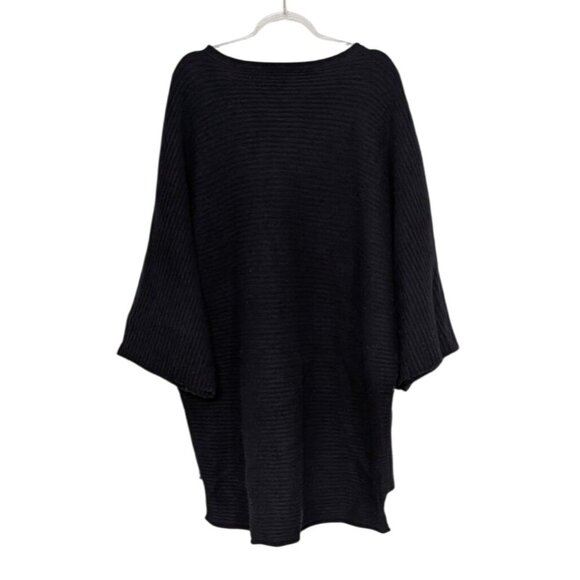 Halogen Cashmere Ribbed Sweater Womens One Size Black 3/4 Sleeves Knit Pullover - Picture 5 of 10